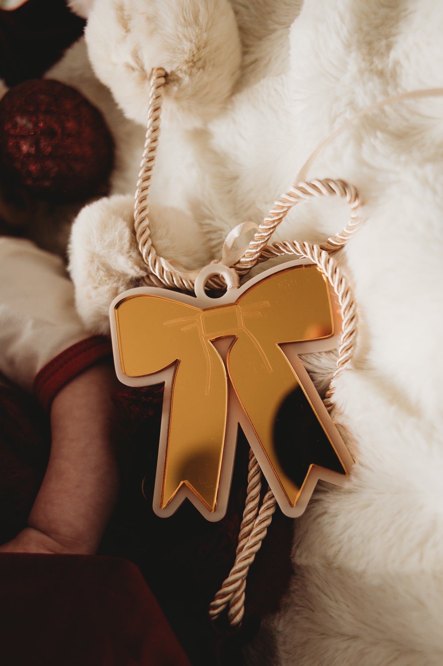 Gold Mirror Bow Tag