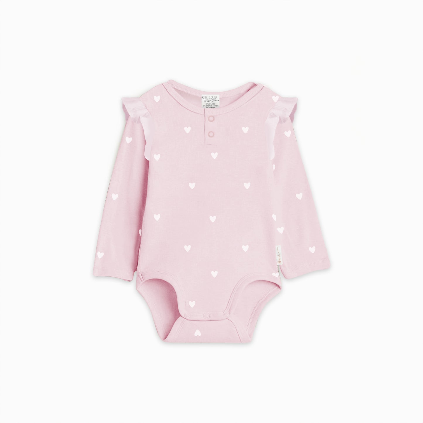 Frilly Bodysuit - Pink Hearts