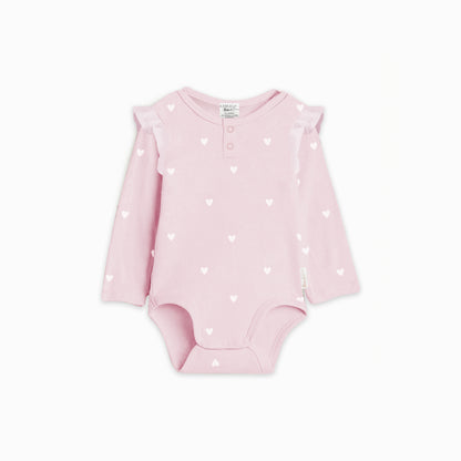 Frilly Bodysuit - Pink Hearts